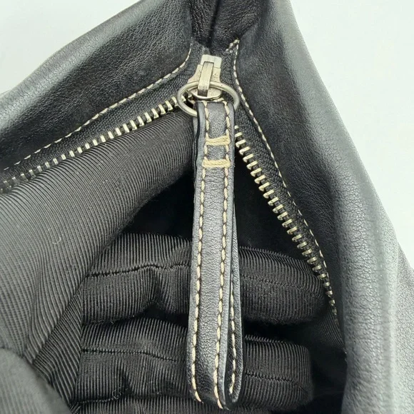 Coach Soho Buckle Flap Hobo Black Leather Y2K Shoulder Bag 1452 Silver Hardware - Picture 13 of 16